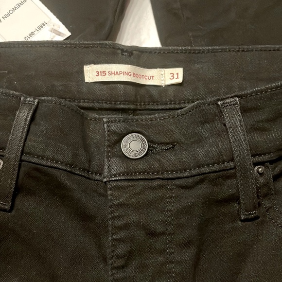 Levi Strauss Black Denim Jeans 315 Shaping Boot Cut Jeans - Picture 4 of 11